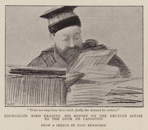 El concejal Bard leyendo su informe sobre el caso Dreyfus a la Cour de Cassation de Charles Paul Renouard